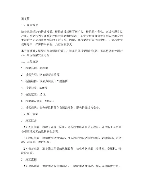 桥梁除锈防护施工方案(3篇)