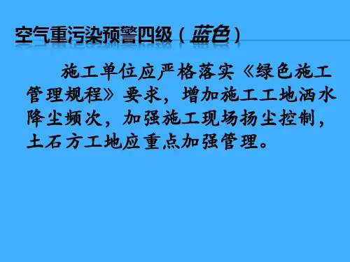 北京市施工现场空气重污染应急措施公告牌