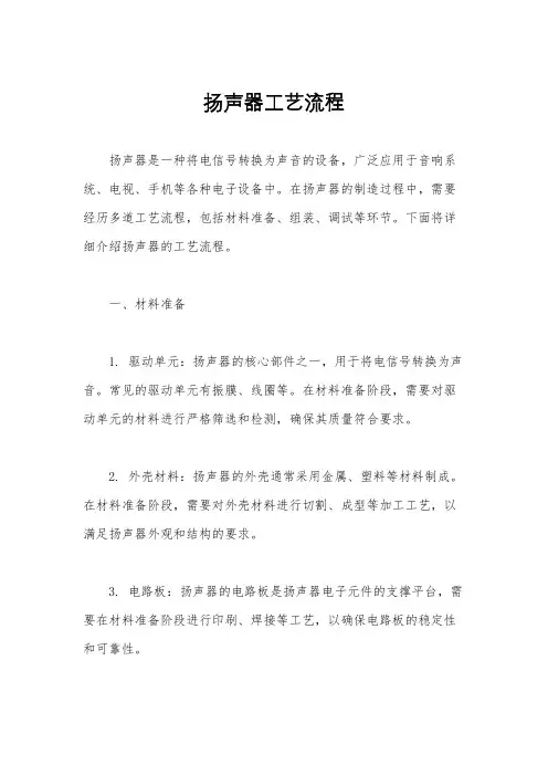 扬声器工艺流程