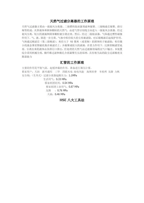 天然气过滤分离器的工作原理