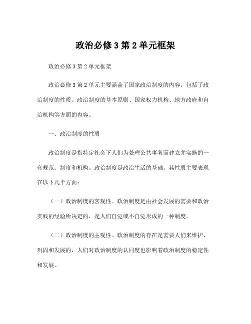 政治必修3第2单元框架