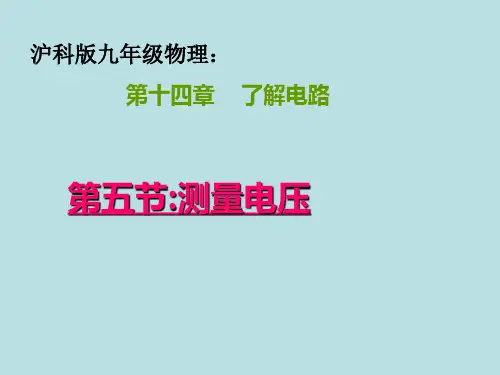 沪科版九年级物理 1测量电压 课件