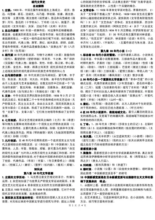 现代文学史——精选推荐