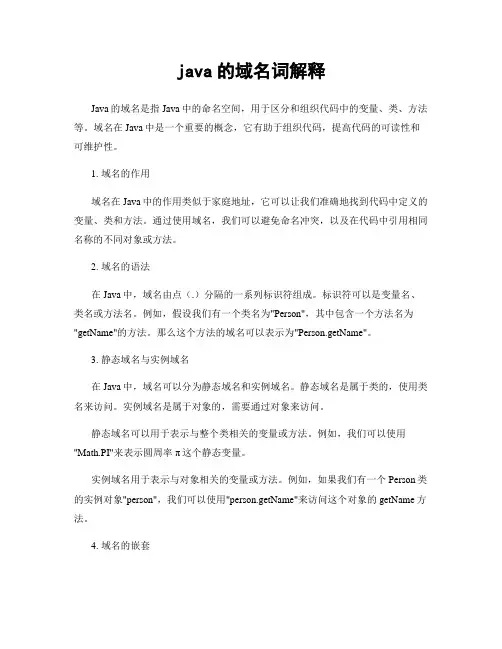 java的域名词解释