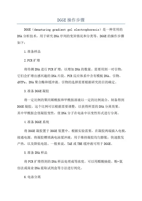 DGGE操作步骤