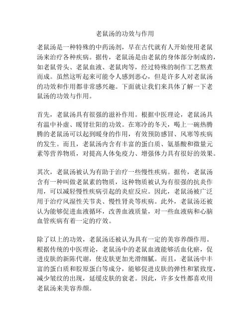 老鼠汤的功效与作用