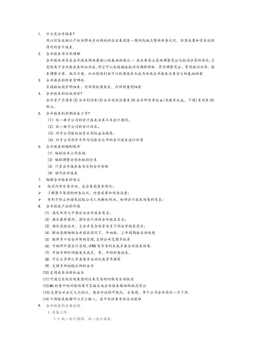 合并报表问题汇总