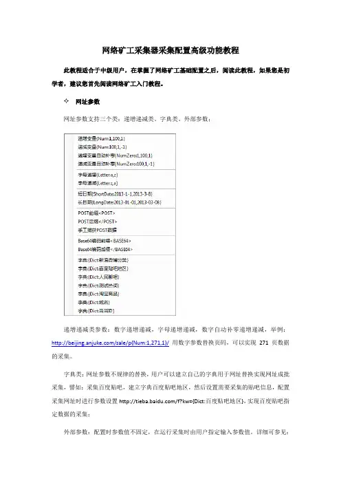 网络矿工采集配置高级设置教程
