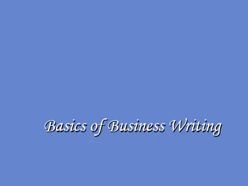 商务英语写作实训  Chapter 1-Basics of Business__writing