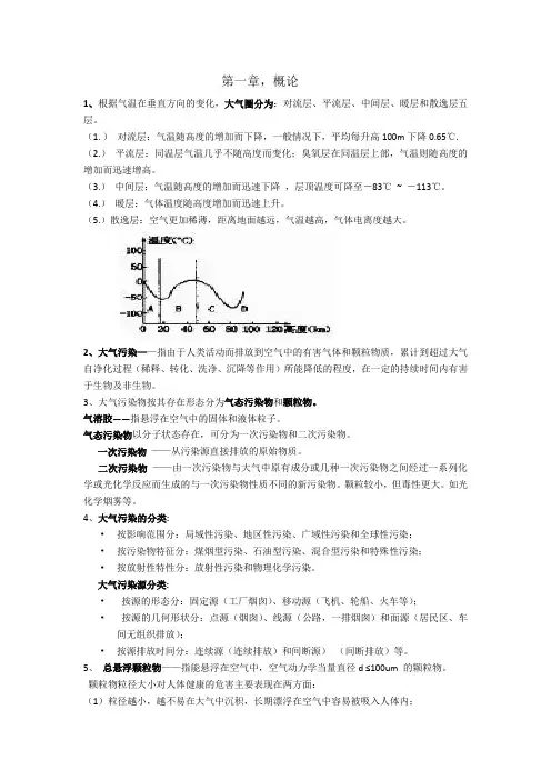 大气污染控制考试知识点