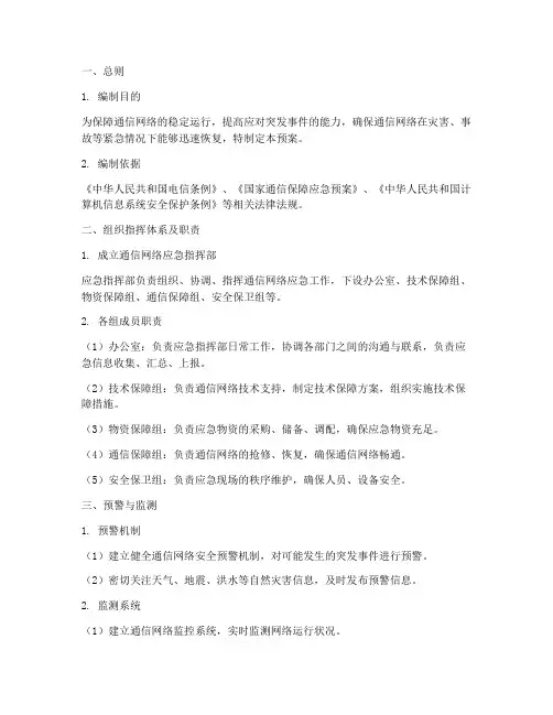 通信网络应急预案范文