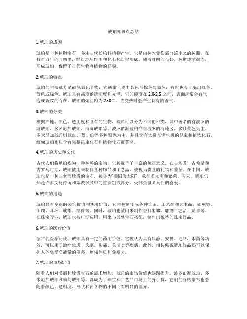 琥珀知识点总结