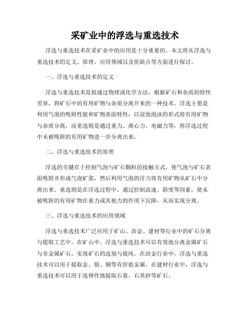 采矿业中的浮选与重选技术