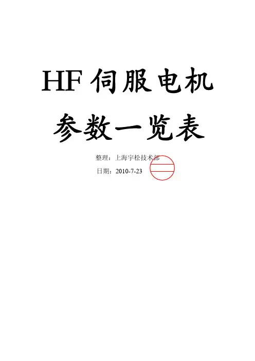 HF电机参数总一览表