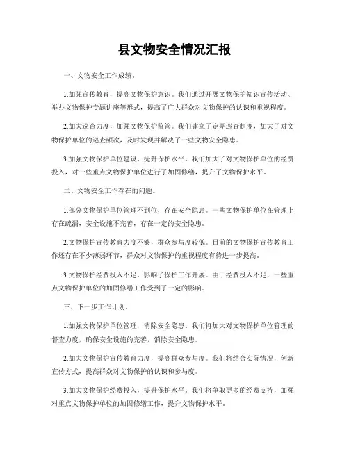 县文物安全情况汇报