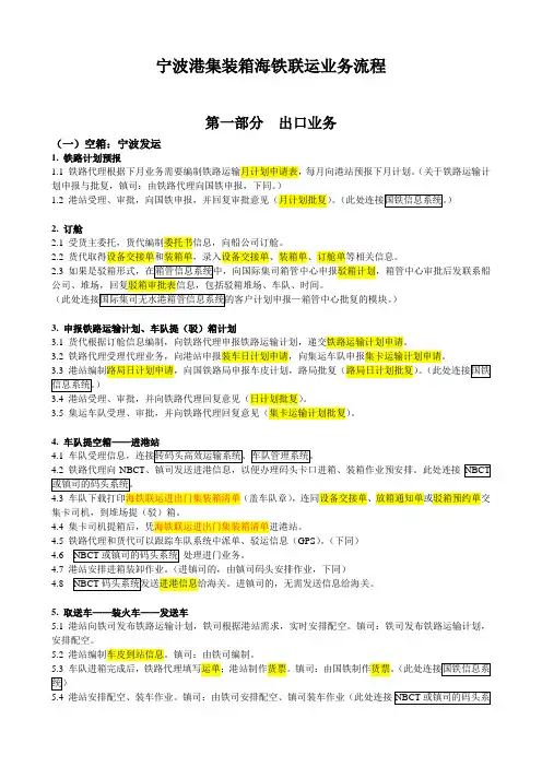 宁波港集装箱海铁联运业务流程汇总