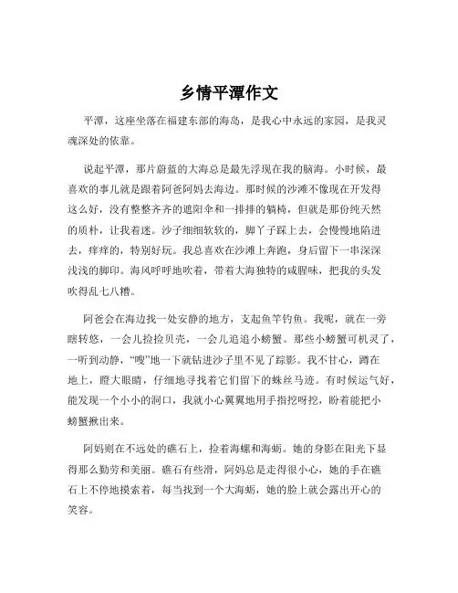 乡情平潭作文