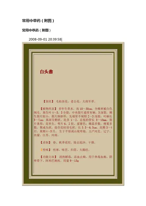 常用中草药（附图）
