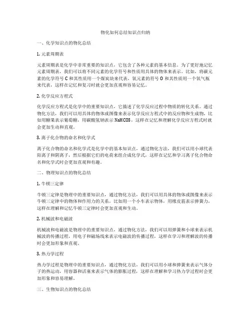 物化如何总结知识点归纳