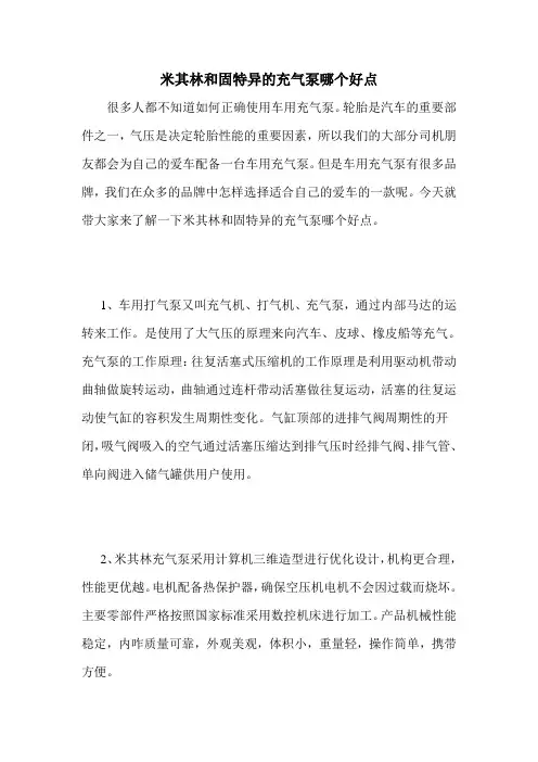 米其林和固特异的充气泵哪个好点