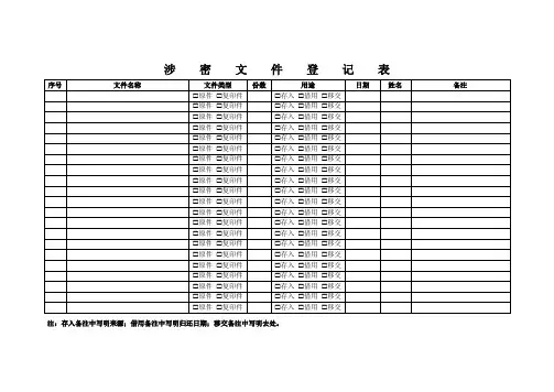 文件取用登记表