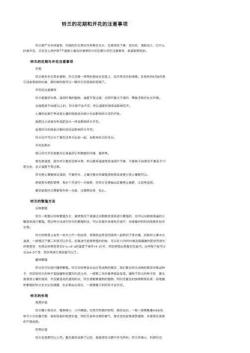 铃兰的花期和开花的注意事项
