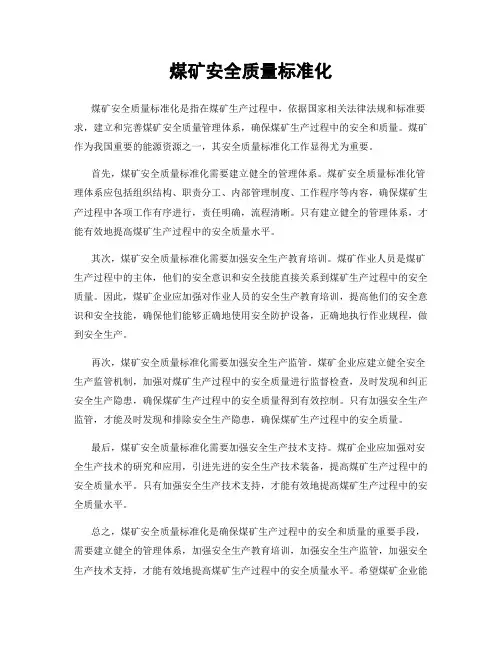 煤矿安全质量标准化
