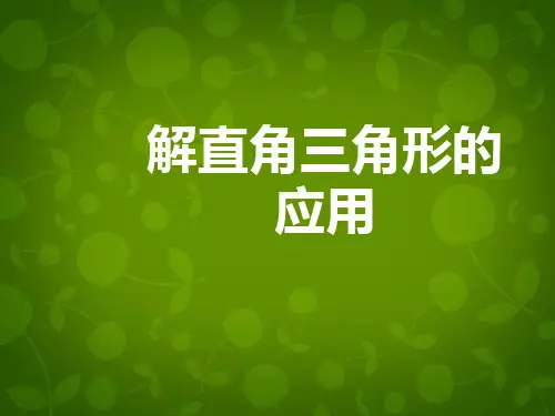 人教版初中数学九年级下册 28.2 解直角三角形及其应用课件2 【经典初中数学课件】