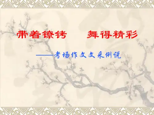 带着镣铐,舞得精彩——考场作文文采例说ppt优秀作文