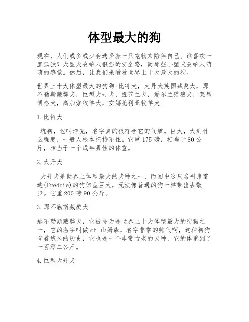体型最大的狗
