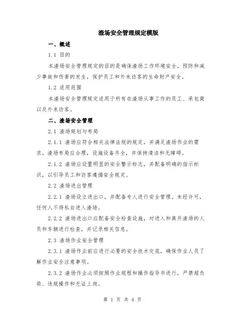 渣场安全管理规定模版