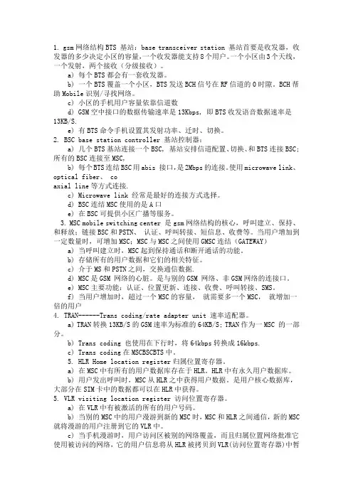 GSM网络结构
