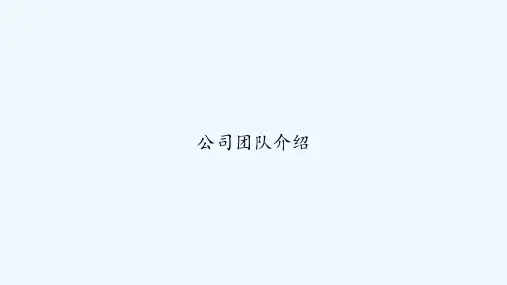 公司团队介绍 PPT