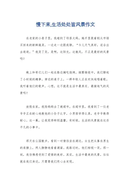慢下来,生活处处皆风景作文