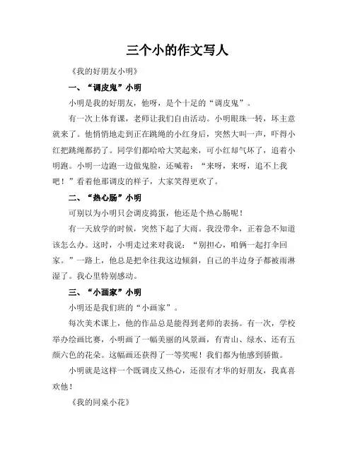 三个小标题的作文写人