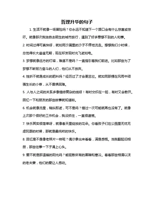 哲理升华的句子