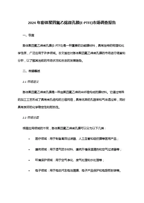 2024年膨体聚四氟乙烯微孔膜(E-PTFE)市场调查报告