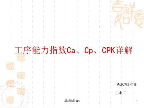 工序能力指数Ca、Cp、CPk详解ppt课件