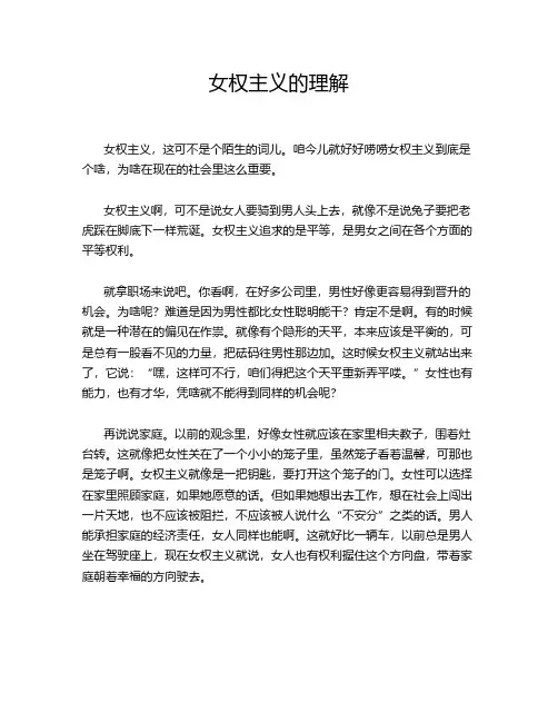女权主义的理解