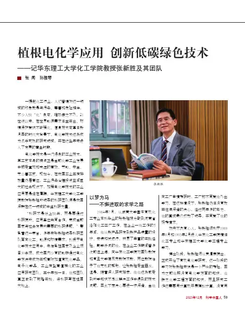 植根电化学应用_创新低碳绿色技术——记华东理工大学化工学院教授张新胜及其团队