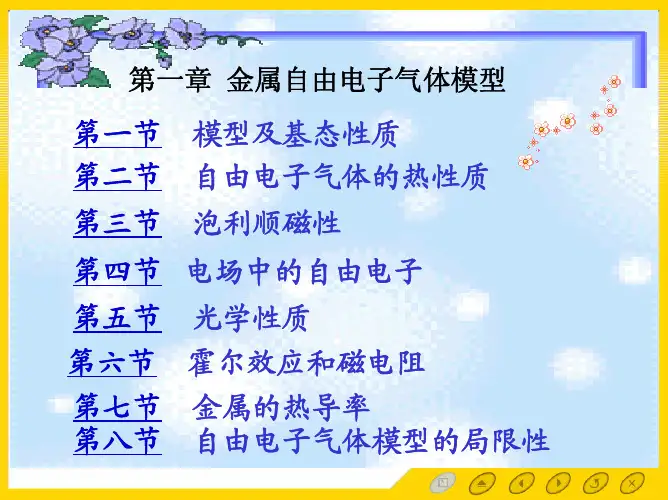 固体物理第一章金属电子气体模型