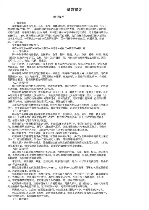 绿茶审评——精选推荐