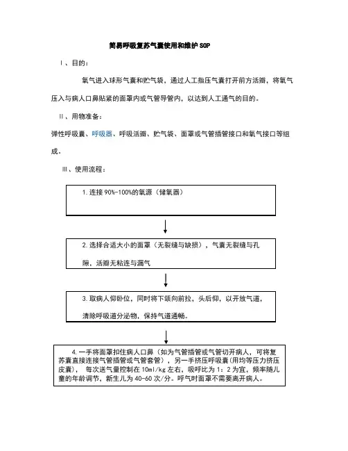儿科设施使用流程规范21.简易呼吸复苏气囊使用和维护