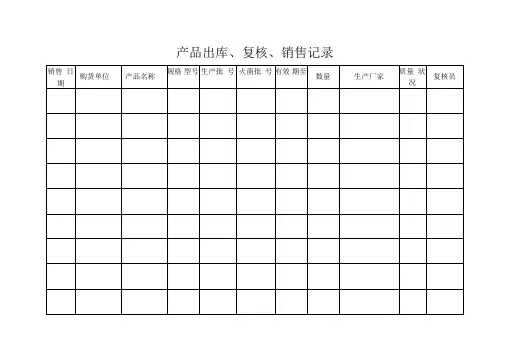 医疗器械各种记录表格