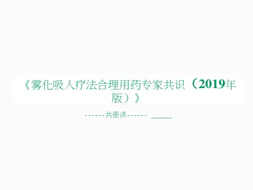 雾化吸入疗法合理用药专家共识2019PPT课件