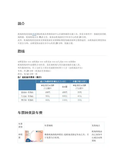 机场快线攻略