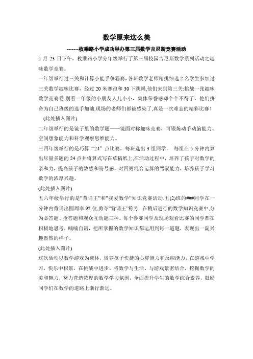 数学吉尼斯报道稿