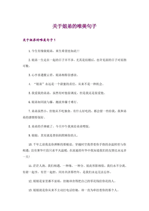 关于姐弟的唯美句子