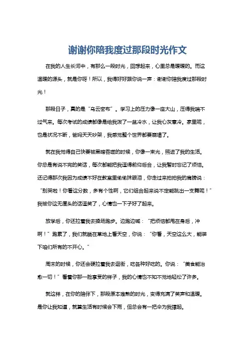谢谢你陪我度过那段时光作文