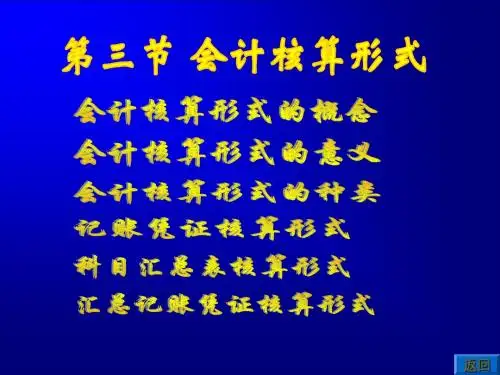 会计核算形式